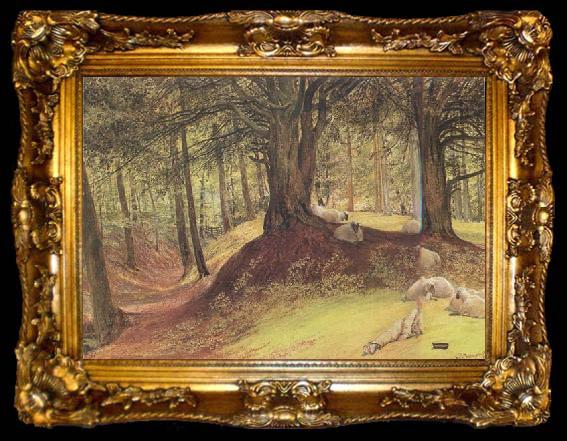 framed  Richard Redgrave,RA Parkhurst Woods,Abinger (mk46), ta009-2